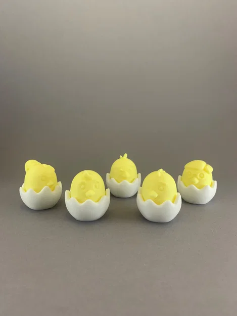 Mô hình 3D chú gà con trong vỏ trứng trang trí lễ Phục sinh cực xinh - Image 1