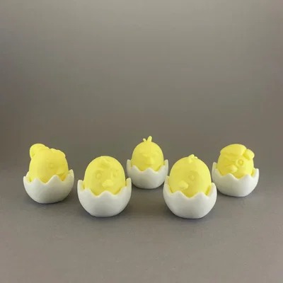 Mô hình 3D chú gà con trong vỏ trứng trang trí lễ Phục sinh cực xinh