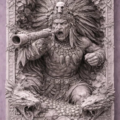 Mô hình phù điêu chiến binh Indiana blow pipe in 3D siêu chi tiết