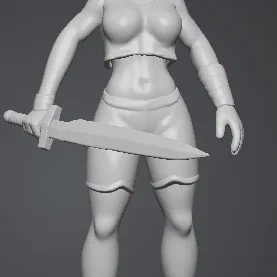 Mô hình 3D nữ chiến binh cầm kiếm Spadaccina cực chất