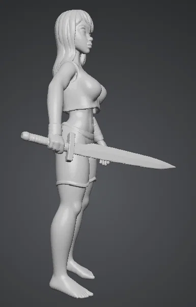 Mô hình 3D nữ chiến binh cầm kiếm Spadaccina cực chất - Image 3