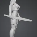 Mô hình 3D nữ chiến binh cầm kiếm Spadaccina cực chất - Thumbnail 3