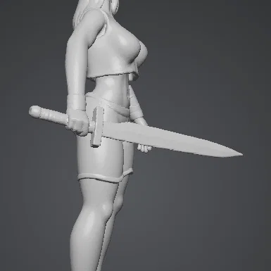 Mô hình 3D nữ chiến binh cầm kiếm Spadaccina cực chất