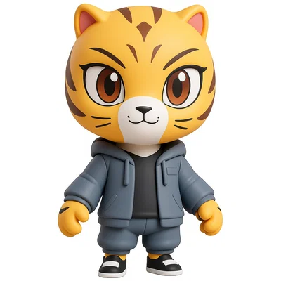 Mô hình chiến binh hổ Chibi Kung Fu – Tượng nhân vật võ thuật dễ thương in 3D