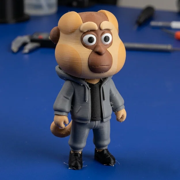 Chibi Kung Fu Monkey – Mô hình võ sĩ 3D dễ thương - Image 1