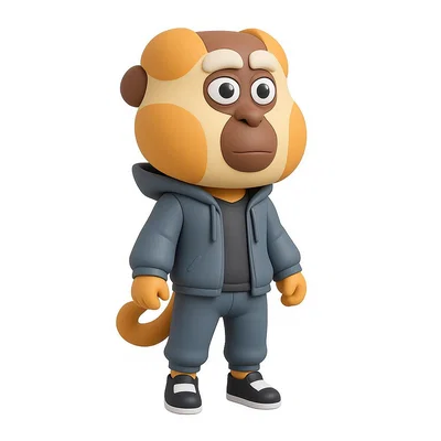 Chibi Kung Fu Monkey – Mô hình võ sĩ 3D dễ thương