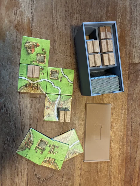 Hộp đựng thẻ và tháp gỗ cho board game Carcassonne 1 - In 3D - Image 1
