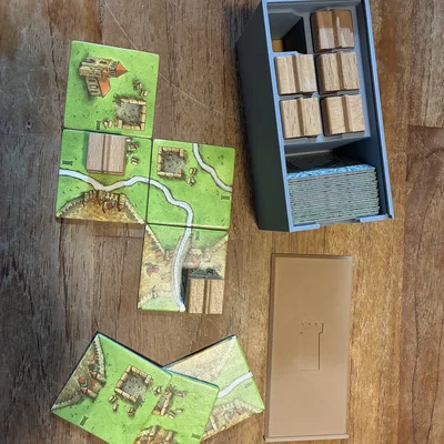 Hộp đựng thẻ và tháp gỗ cho board game Carcassonne 1 - In 3D