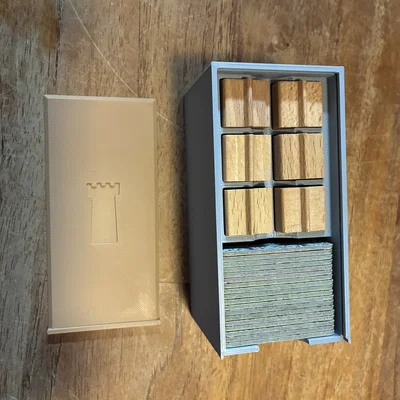 Hộp đựng thẻ và tháp gỗ cho board game Carcassonne 1 - In 3D