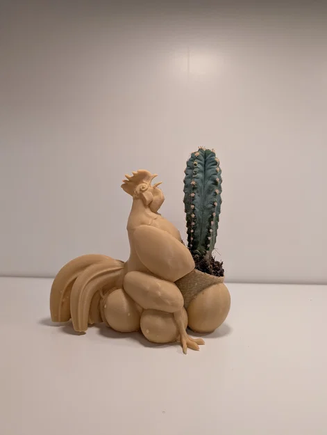 Chậu cây Cocktus - Chậu trồng xương rồng hình chú gà trống - Image 1