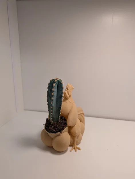 Chậu cây Cocktus - Chậu trồng xương rồng hình chú gà trống - Image 2