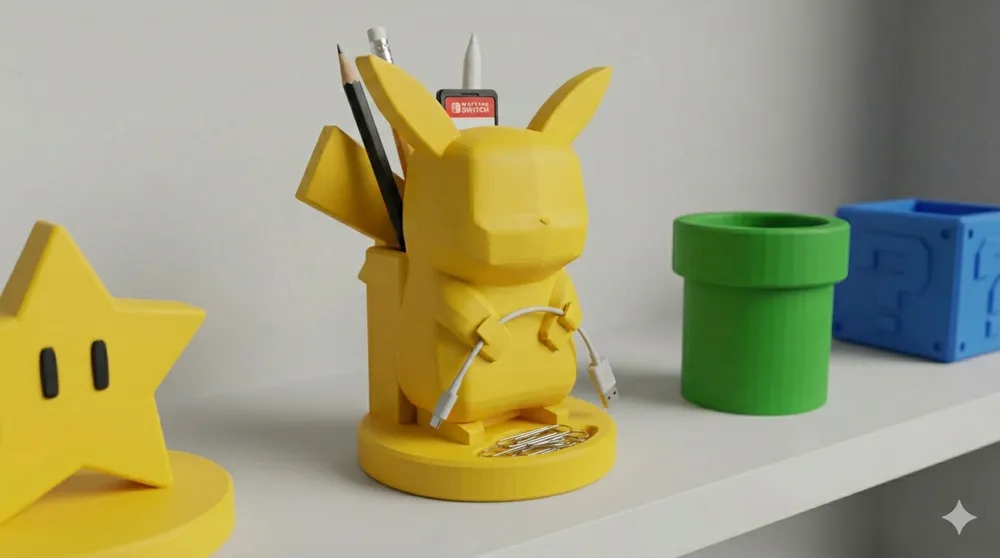 Ống đựng bút Pikachu để bàn - Người bạn đồng hành cực chất - Image 1