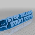 Mô hình trang trí bàn làm việc tạo động lực Stop Talking, Start Doing - Thumbnail 1