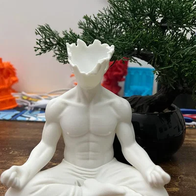 Tượng người ngồi thiền trang trí 3D - Thiết kế nghệ thuật độc đáo