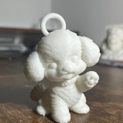 Mẫu in 3D móc khóa chú chó Poodle đáng yêu