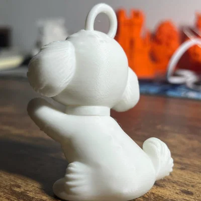 Mẫu in 3D móc khóa chú chó Poodle đáng yêu