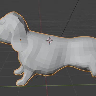 Mô hình chú chó Dachshund phong cách Low Poly độc đáo cho in 3D
