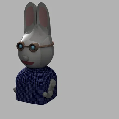 Mô hình 3D chú thỏ Phục sinh lái xe củ cà rốt độc đáo