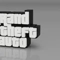 Mô hình trang trí logo Grand Theft Auto (GTA) cho góc máy game thủ - Thumbnail 2