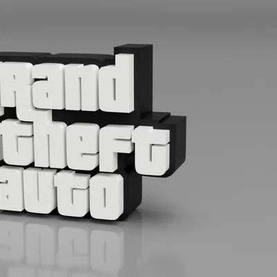 Mô hình trang trí logo Grand Theft Auto (GTA) cho góc máy game thủ