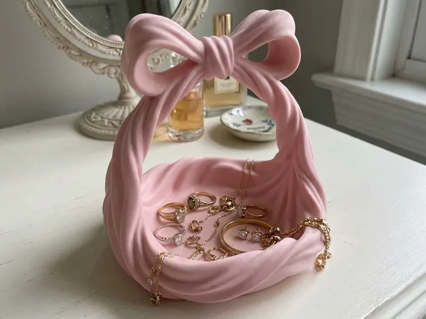 Khay đựng nhẫn và trang sức hình giỏ nơ xinh xắn - File in 3D - Image 1