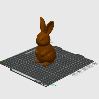 Chú Thỏ Vân Sọc Dễ Thương – Mô Hình Bunny (In Dễ Dàng, Không Cần Support)