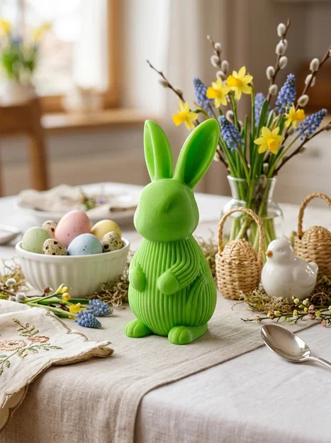 Chú Thỏ Vân Sọc Dễ Thương – Mô Hình Bunny (In Dễ Dàng, Không Cần Support) - Image 4