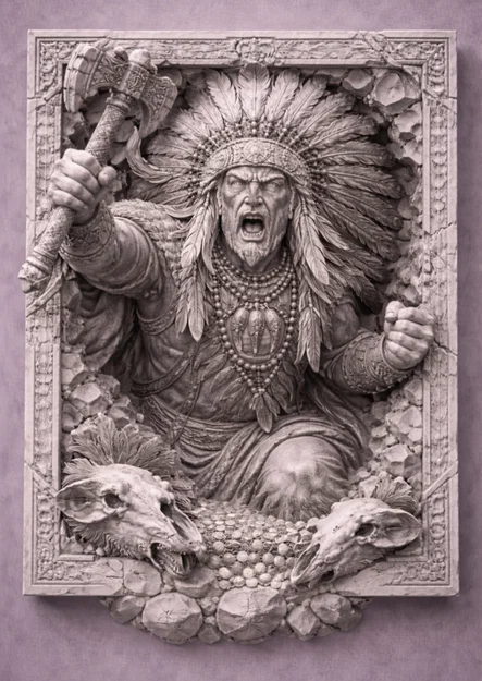 Tranh phù điêu 3D chiến binh Indiana sắc nét và ấn tượng - Image 1