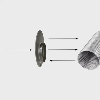 Bộ giảm tiết diện gắn tường cho ống nhôm / Hệ thống hút bụi