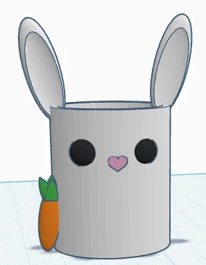 Ống đựng bút hình chú thỏ cầm cà rốt siêu dễ thương (3D Print) - Image 1