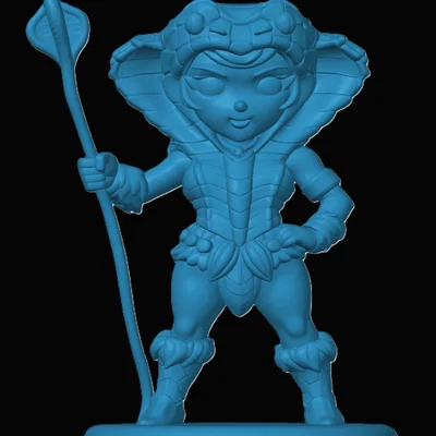 Mô hình 3D nhân vật Teela phong cách Chibi cho tín đồ Masters of the Universe