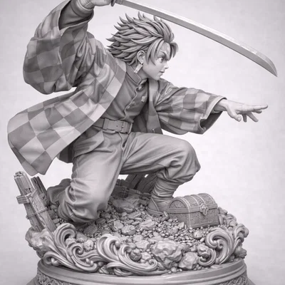 Mô hình Tanjiro Kamado: Battle Cry - Tượng in 3D chi tiết cực đẹp