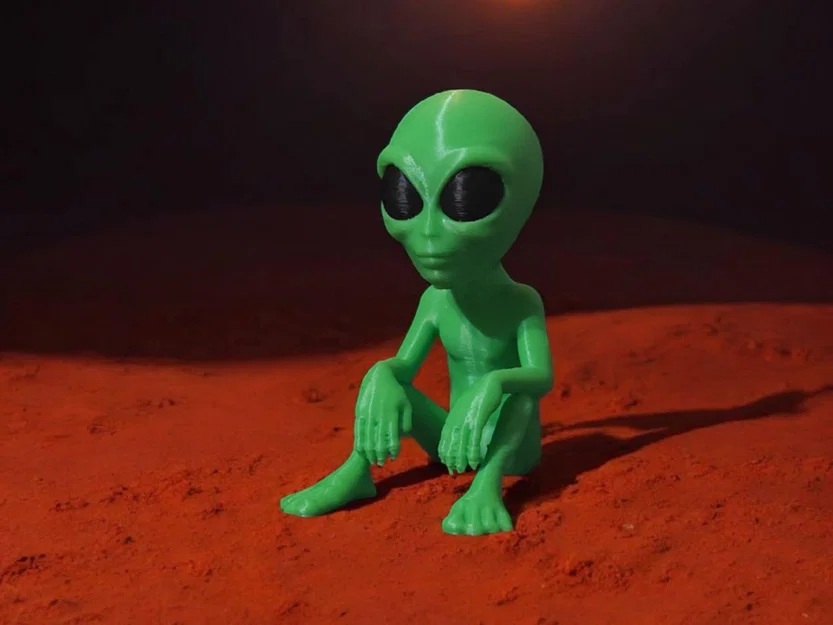 Mô hình 3D người ngoài hành tinh Sitting Alien cực xinh - Image 1