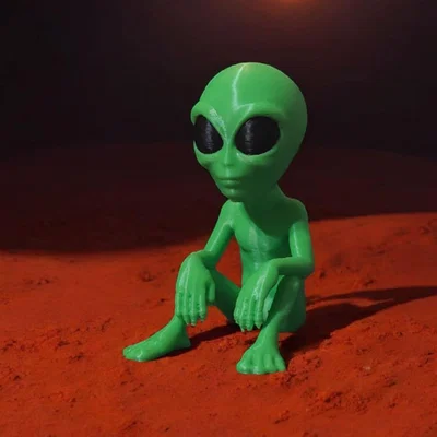 Mô hình 3D người ngoài hành tinh Sitting Alien cực xinh