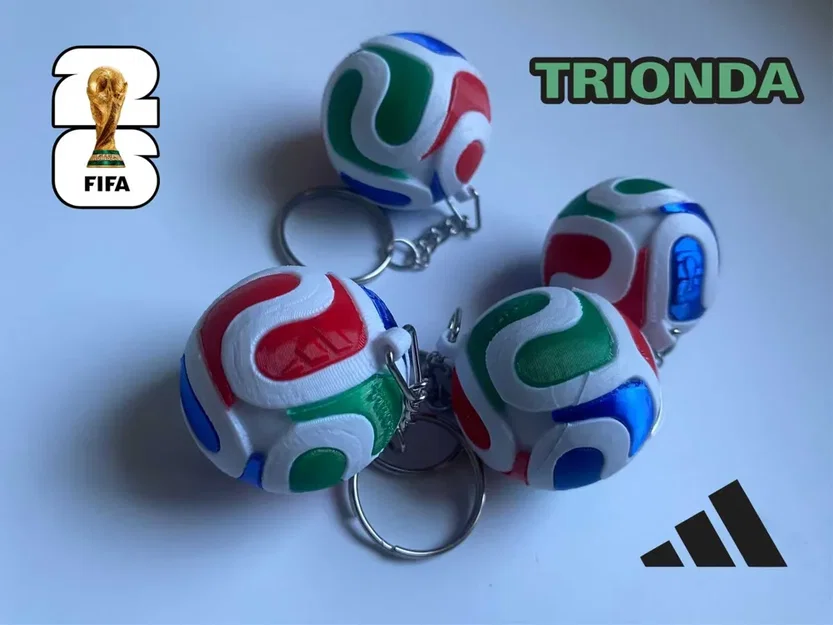 Móc khóa bóng World Cup 3D in lắp ráp linh hoạt tiết kiệm nhựa - Image 1