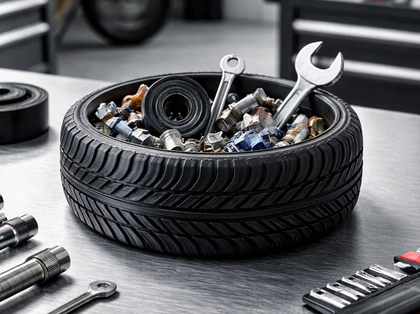 Khay đựng đồ hình lốp xe 3D cực chất cho góc làm việc - Image 1