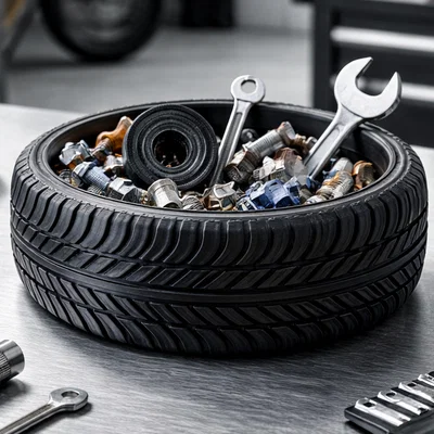 Khay đựng đồ hình lốp xe 3D cực chất cho góc làm việc