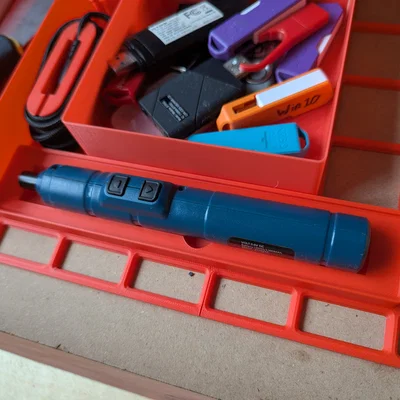 Khay Đựng Tua Vít Điện Hệ Gridfinity 1x5 Gọn Gàng