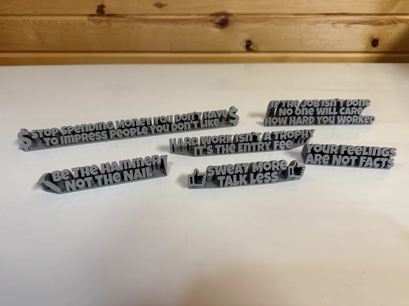 Mô hình trang trí bàn làm việc Sweat More Talk Less in 3D - Image 2