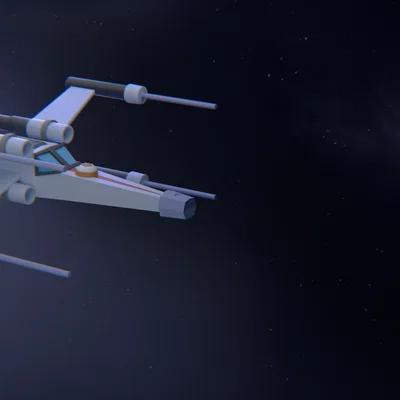 Mô hình tàu vũ trụ Low-poly kiểu Star Wars (X-wing) cho in 3D