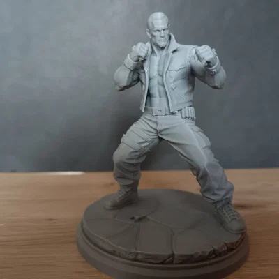 Mô hình 3D nhân vật Bryan Fury từ game Tekken ấn tượng