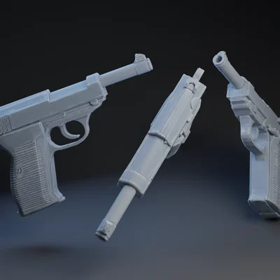 Mô hình súng Walther P38 3D Replica sắc nét, chi tiết cao