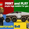 Mô hình xe Tesla Cybertruck 8x8 phong cách LEGO in 3D siêu chất - Thumbnail 1