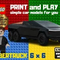 Mô hình LEGO Tesla Cybertruck 6x6 in 3D độc đáo - Thumbnail 1