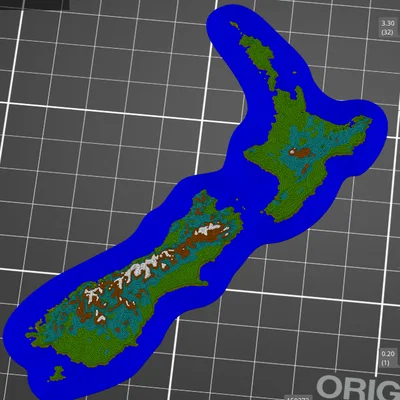 Aotearoa New Zealand - Bản đồ địa hình 3D