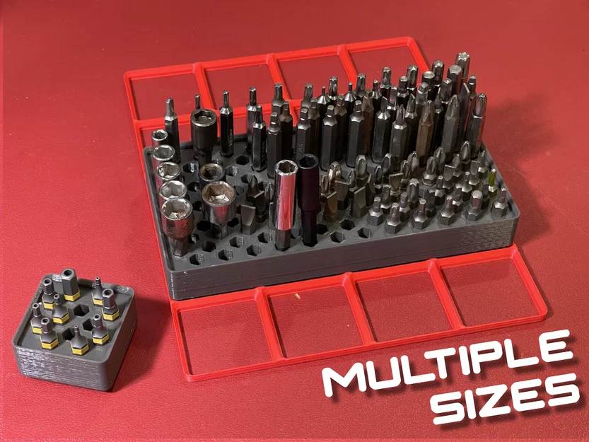 Khay Đựng Mũi Khoan Lục Giác Gridfinity Với Lỗ Rộng Hơn - Image 1