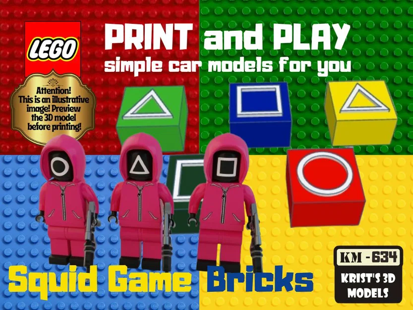 Mô hình gạch LEGO phong cách Squid Game độc đáo cho dân in 3D - Image 1