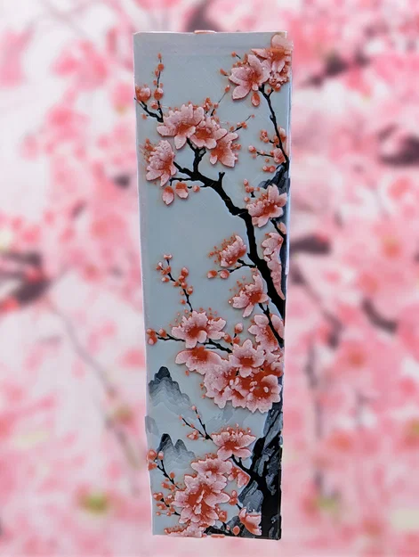 Cherry Blossom Bookmark - HueForge - Image 1