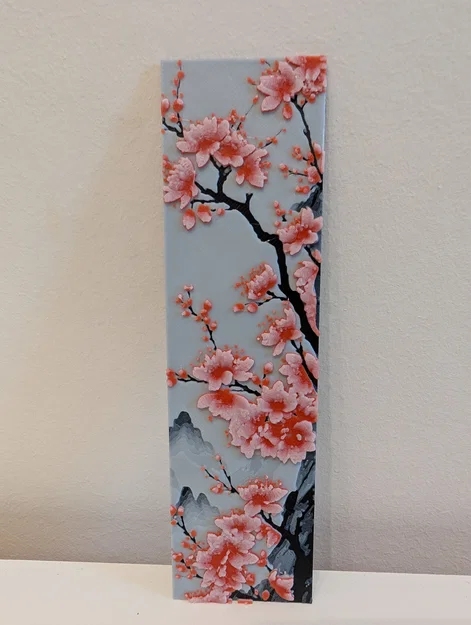 Cherry Blossom Bookmark - HueForge - Image 2