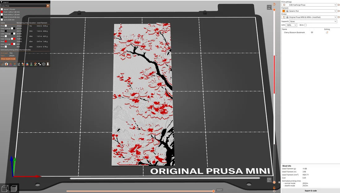 Cherry Blossom Bookmark - HueForge - Image 4